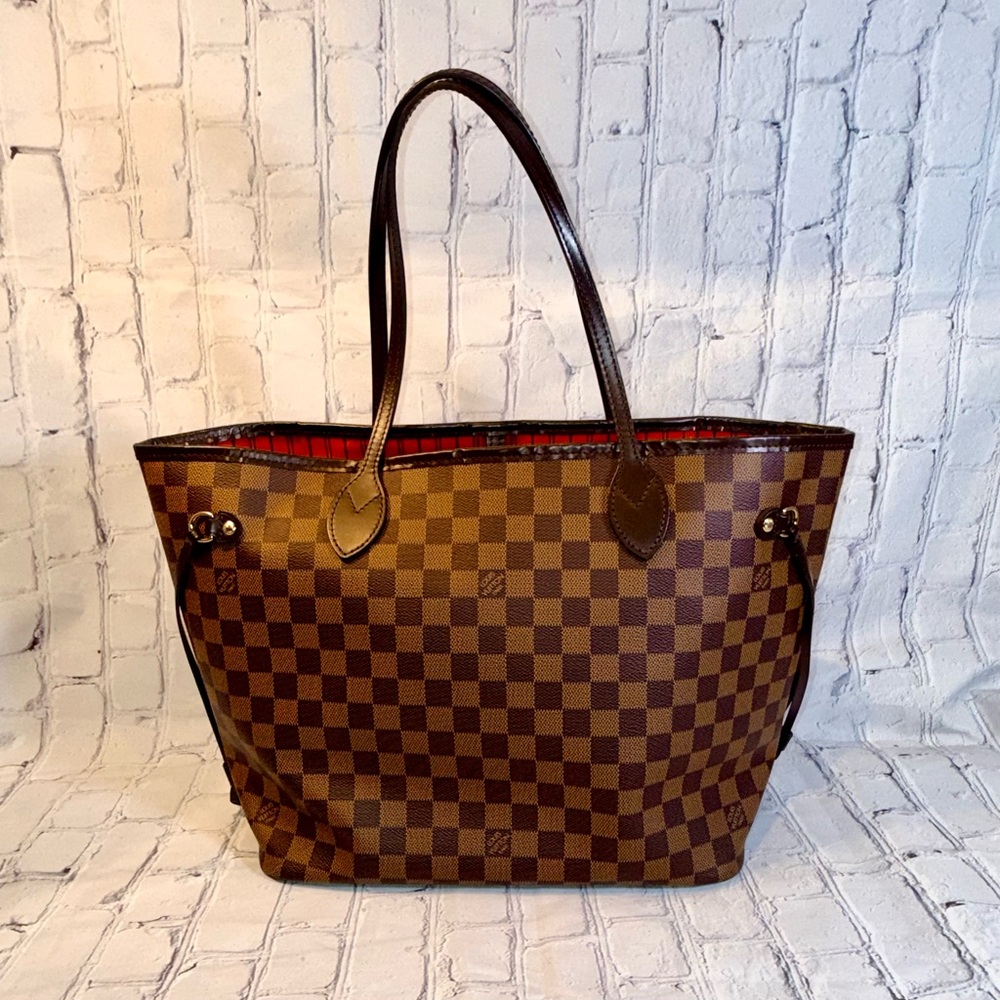 Neverfull GM Damier Ebene Tote Shoulder Bag Brown